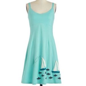 Modcloth sailboat aqua dress